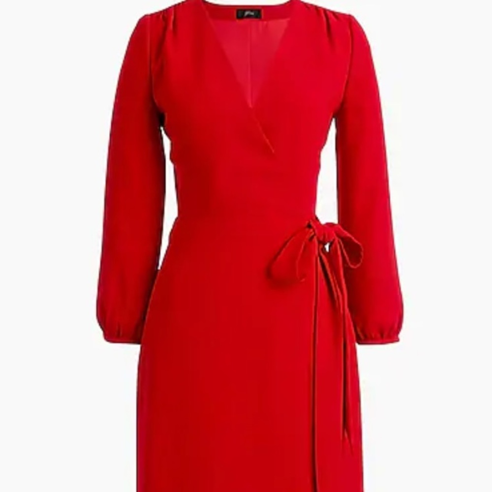 J Crew Wrap Dress Crepe Holiday Party Christmas  Dress Size 2 Tall Beautiful